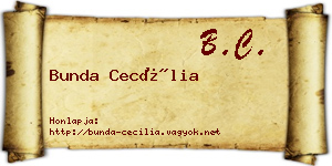 Bunda Cecília névjegykártya